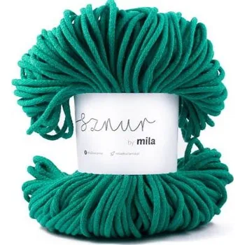 Příze Bavlněná šňůra MILA 5mm - smaragd (Délka šňůry: 100 m)