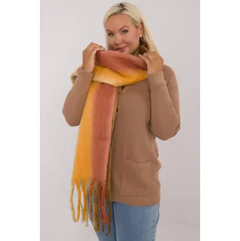 Šála Vícebarevná hřejivá šála s třásněmi model 32050 oranžová
