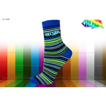 Dětské ponožky HOZA THERMO Froté - Proužky od 55kč - H7006 Barva: Modrá, Velikost: 19-22