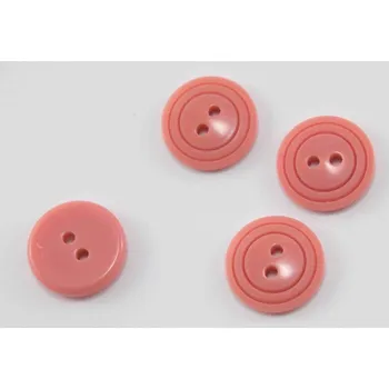 Knoflík Dírkový knoflík - tmavá lososová - průměr 1,5 cm