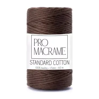 Příze bavlněná šňůra Pro Macramé – STANDARD COTTON 2mm / 50 m - hnědá (Šňůra na macramé, 50 m)