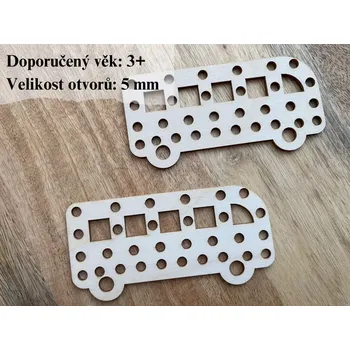 Dřevěný autobus na vyšití 11 x 5,5 cm