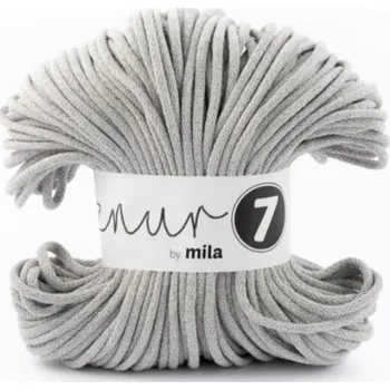 Příze Bavlněná šňůra MILA 5mm - šedá světlá (Délka šňůry: 100m)