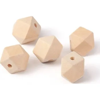 Dětské navlékací korálky Dřevěný korálek hexagon - 25mm