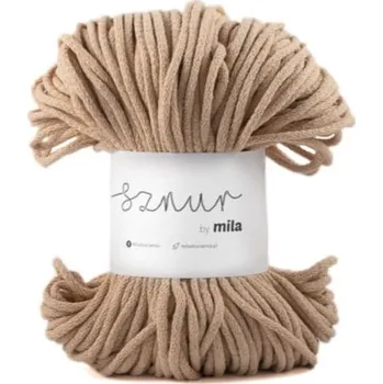 Příze Bavlněná šňůra MILA 5mm - písková (Délka šňůry: 100m)