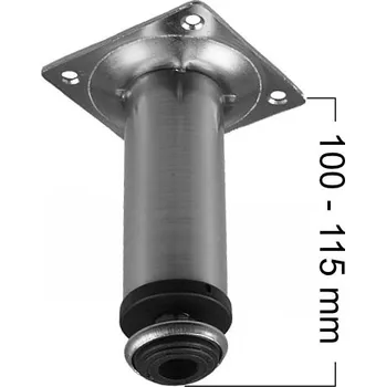 Nábytkové kování Nožka pohledová 100 - 115 mm sat/nikl