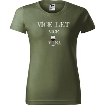 DOBRÝ TRIKO Dámské narozeninové tričko VÍNO Barva: Khaki, Velikost: XS