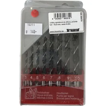 Vrták TRIUMF VRTÁKY DO DŘEVA 3-10 MM SADA 8 DÍLŮ