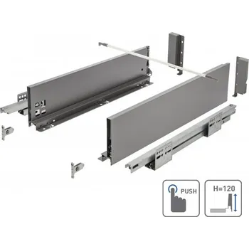 GTV Zásuvka AXIS PRO push to open pro otevření zásuvky 350mm antracit - střední H116