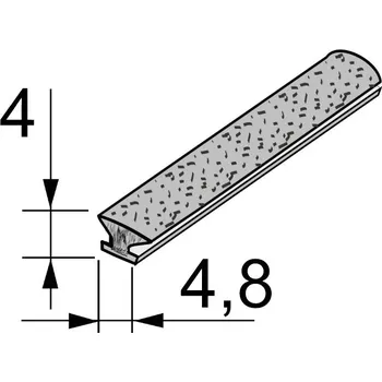Nábytkové kování Sevroll Kartáč dorazový nasouvací 4 mm - šedý S13