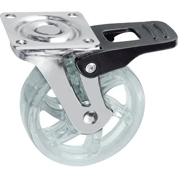 GTV Kolečko nábytkové SHIFT 75, výška 91 mm, průměr 75 mm, s brzdou, 40 kg transparentní