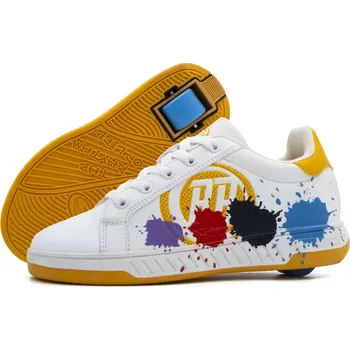 Kolečkové brusle Breezy Rollers - Splash White/Yellow - boty s kolečkem Velikost boty: 32