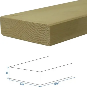 Dřevo Stora Enso Hoblovaný hranol smrk 38x140x4000 A/B - ST