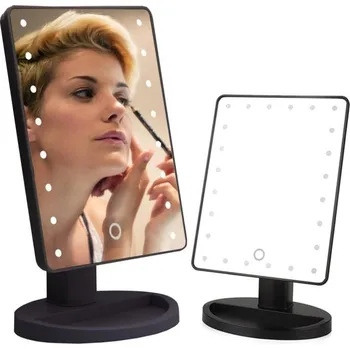 Kosmetické zrcátko Verk kosmetické zrcátko s LED osvětlením se 16 LED diodami - BR5145 černá