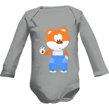 Kojenecký body Dětské body Long s potiskem Smutný medvídek dětské