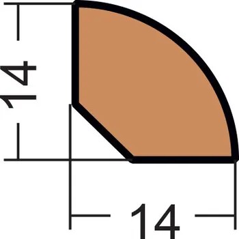 soklová lišta Lišta čtvrtkruh RVS1414-2,5bm