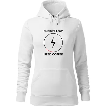 Dámská mikina DOBRÝ TRIKO Dámská mikina s potiskem Need coffee Velikost dámské mikiny: XL, Barva: Bílá