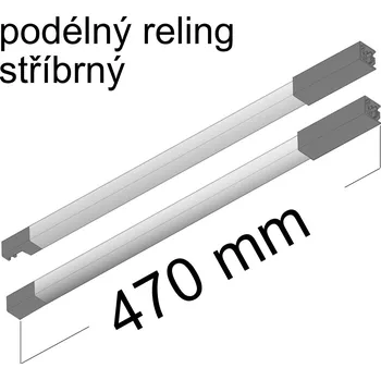 Hettich Podélný reling InnoTech Atira, 470mm stříbrná