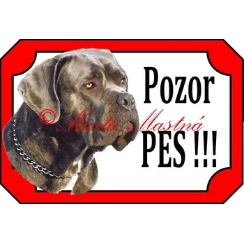 Cedulka cane corso modrý - Bez samolepicí vrstvy