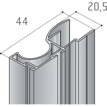 Nábytkové kování Salu Profil S12 - stříbrný elox