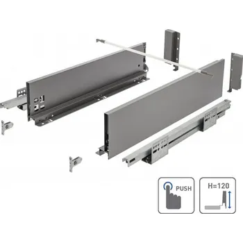 Nábytkové kování GTV Zásuvka AXIS PRO push to open pro otevření zásuvky 300mm antracit - střední H116
