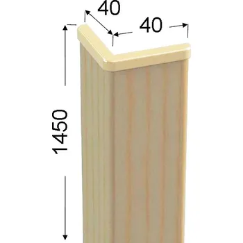 Lišta dřevěná rohová, 40 x 40 x 1450 mm - javor