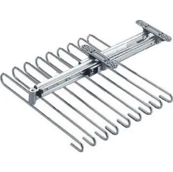 Věšák Wireli Výsuvný věšák na kalhoty 11 ramen, 350 x 462 x 155mm, chrom levý