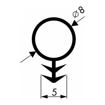 Nábytkové kování OKENTĚS Těsnění Silen B2 hnědé