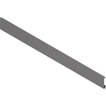 Nábytkové kování Blum MERIVOBOX přední díl bez drážky pro vnitřní zásuvku/vnitřní výsuv s příčným relingem, do KB=1042mm, ke zkrácení, Orion šedá mat