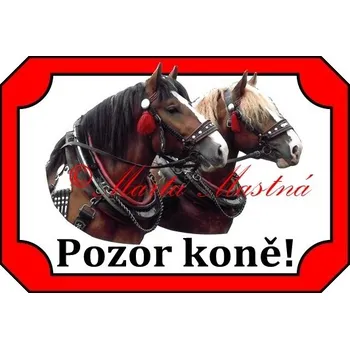 Cedulka kůň chladnokrevníci, koně Buntek a Nar 2 - Bez samolepicí vrstvy