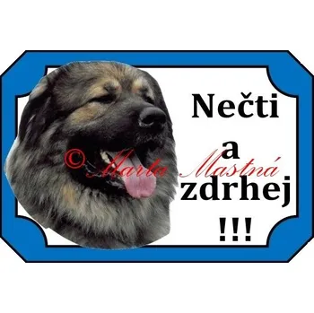Cedulka kavkazský pastevecký pes zdrhej - Bez samolepicí vrstvy