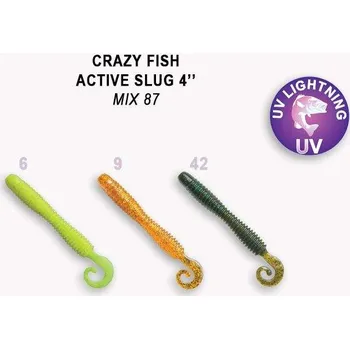 Umělá nástraha Crazy Fish Active Slug 10 cm barva mix M87