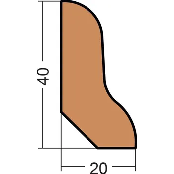 soklová lišta Lišta podlahová P4020 - 2,5bm