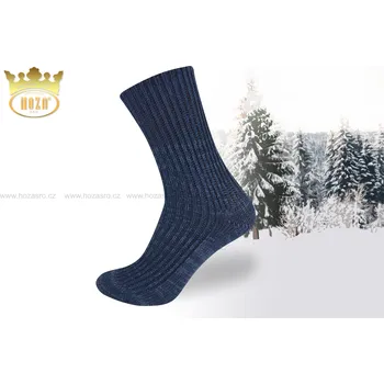Pánské ponožky Zimní ponožky HOZA Lída - zdravotní od 99kč - H006-A Barva: Modrá, Velikost: 32-33