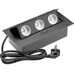 GTV Zásuvková věž výklopná černá, 3 zásuvky