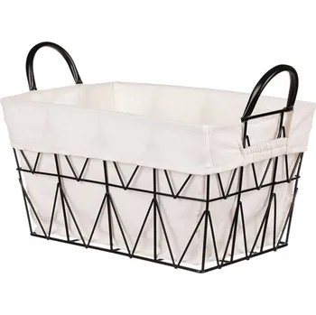 Úložný box Koš kovový s látkou OV4135-M