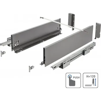 GTV Zásuvka AXIS PRO push to open pro otevření zásuvky 550mm antracit - střední H116