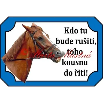 Cedulka kůň, koně ryzák rušiti - Bez samolepicí vrstvy