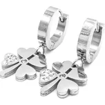 Steel Jewelry Náušnice ČTYŘLÍSTEK z chirurgické oceli NS240283 dárkové balení zdarma