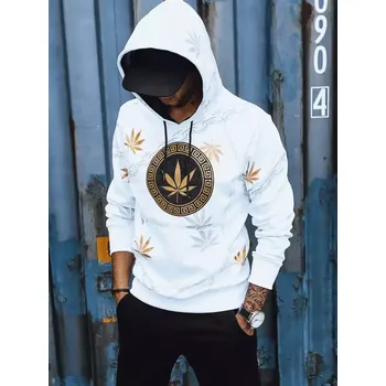 Pánská mikina pánská mikina s kapucí a potiskem BX5310 Barva: Bílá, Velikost: L