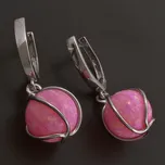 Goldpoint Náušnice bílé zlato růžový opál koule Váha: 4.05 g