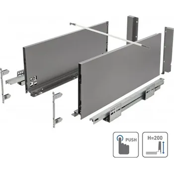 GTV Zásuvka AXIS PRO push to open pro otevření zásuvky 450mm antracit - velmi vysoká H 199