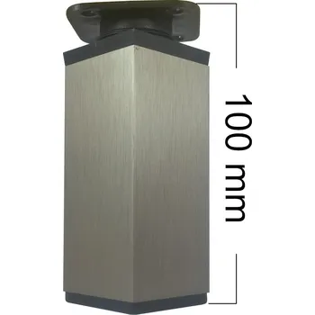 Nábytkové kování Nožka H 100 mm ALUMINIUM 40 x 40 povrch nerez/oliva