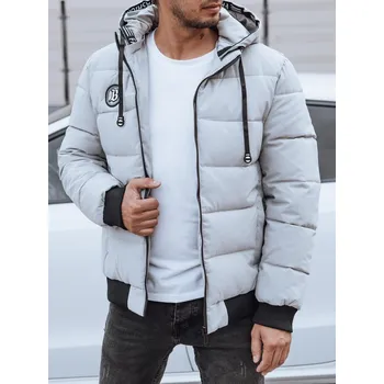 Pánský zimní kabát Pánská bunda zimní prošívaná s kapucí TX4830 Barva: Tmavě Šedá, Velikost: 3XL