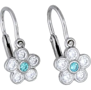 Náušnice Goldstore Dětské náušnice bílé zlato mint a zirkon Váha: 1.18 g