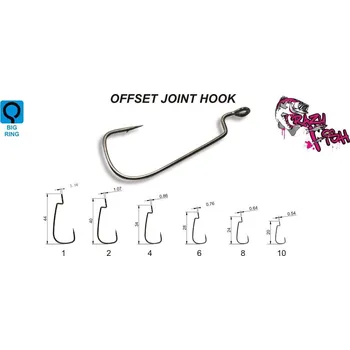 Rybářský háček Crazy Fish Háček Offset Joint Hook vel. 8/0, balení 3ks