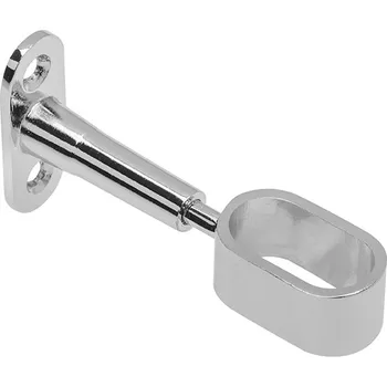 Nábytkové kování Držák šatní tyče oválné 15 x 30 mm - průchozí - chrom