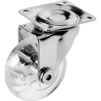 Nábytkové kování Kolečko D50 s plotničkou 42 x 42 transparentní 30 kg