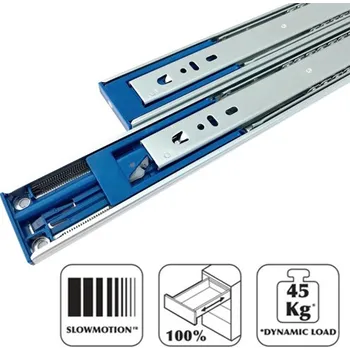 Nábytkové kování LEVEL Kuličkový plnovýsuv LEVEL SLIDE 550mm H45 s tlumením - 45kg