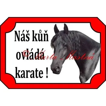 Cedulka fríský kůň, koně karate - Bez samolepicí vrstvy